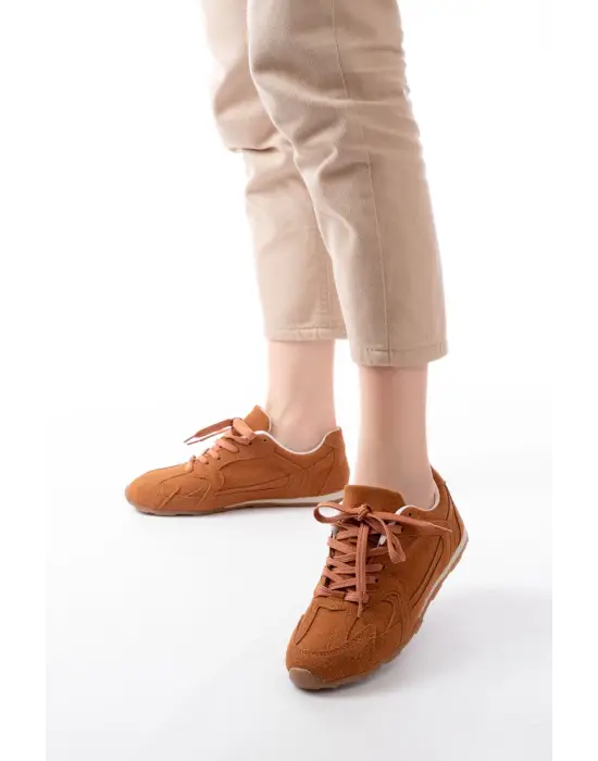 Rs-01 Taba Süet İnce Taban Günlük Spor Ayakkabı