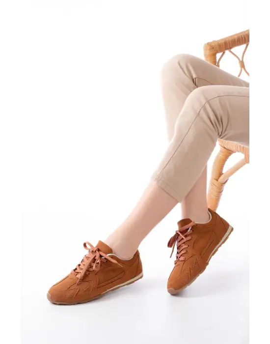 Rs-01 Taba Süet İnce Taban Günlük Spor Ayakkabı