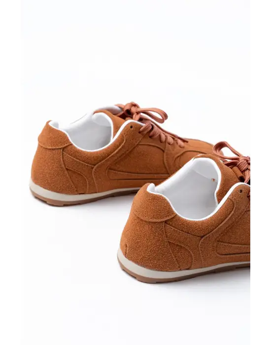 Rs-01 Taba Süet İnce Taban Günlük Spor Ayakkabı