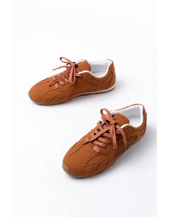 Rs-01 Taba Süet İnce Taban Günlük Spor Ayakkabı