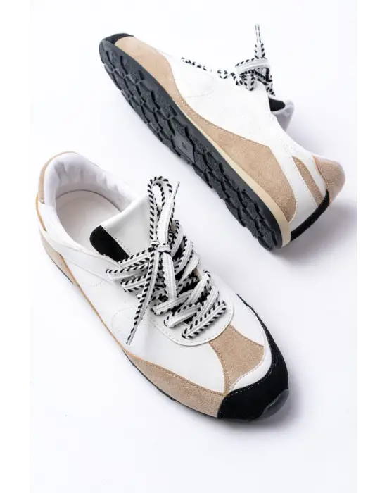 Rs-02 Beyaz Garni İnce Taban Günlük Spor Ayakkabı