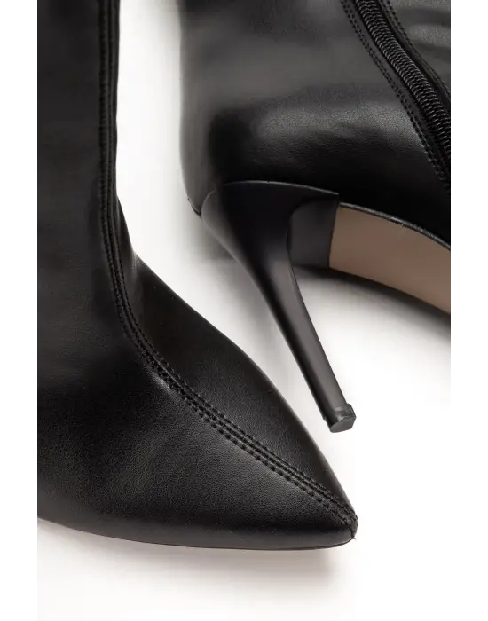 S-2007 Siyah Fermuarlı Günlük Bayan Çizme