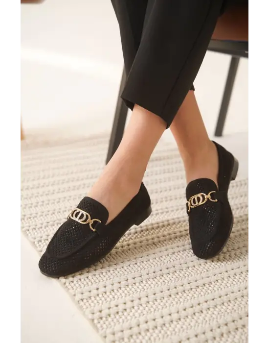 Sally Kadın Siyah Toka Detaylı Ayakkabı