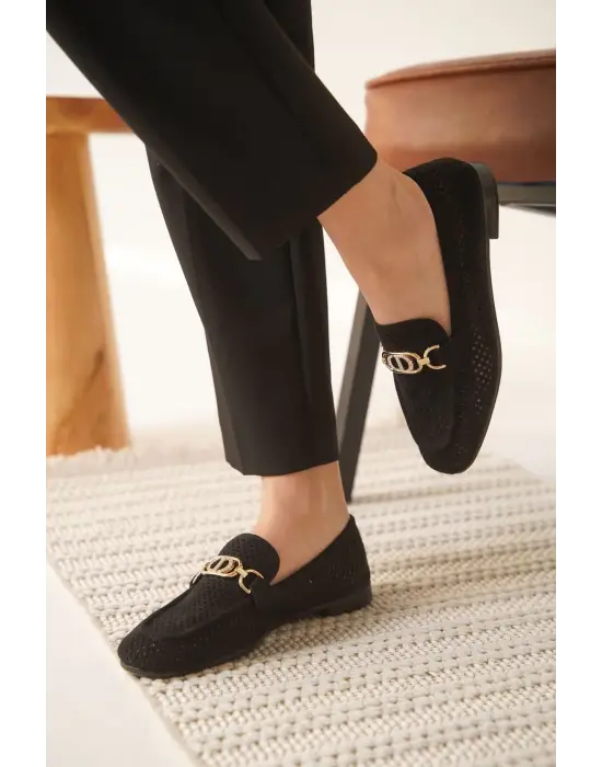 Sally Kadın Siyah Toka Detaylı Ayakkabı