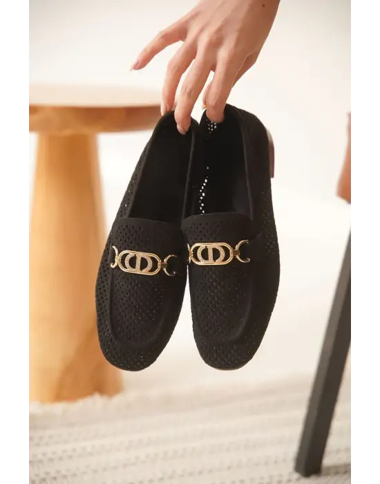 Sally Kadın Siyah Toka Detaylı Ayakkabı