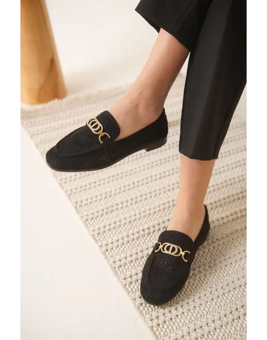 Sally Kadın Siyah Toka Detaylı Ayakkabı