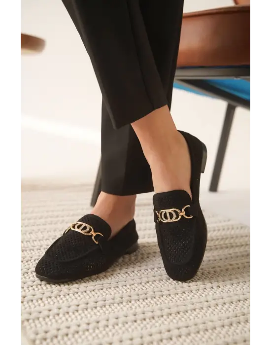 Sally Kadın Siyah Toka Detaylı Ayakkabı