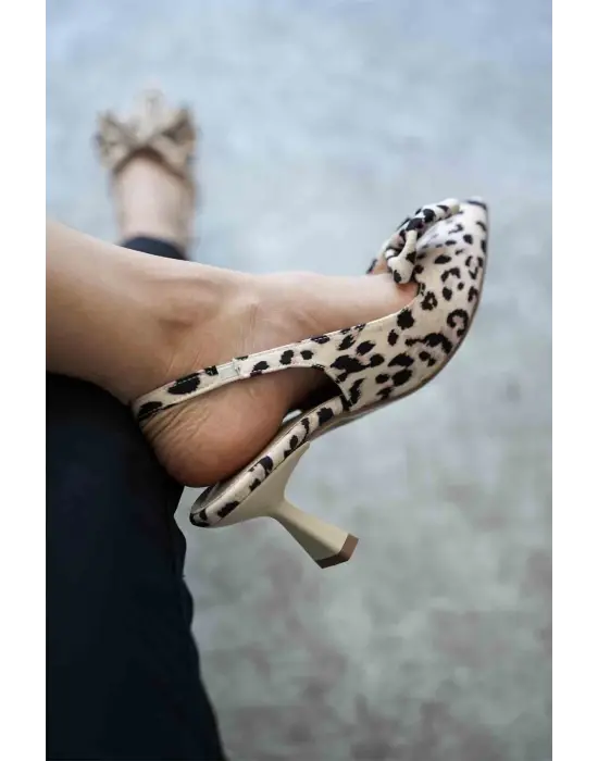 Serra Leopar Kadın Topuklu Ayakkabı