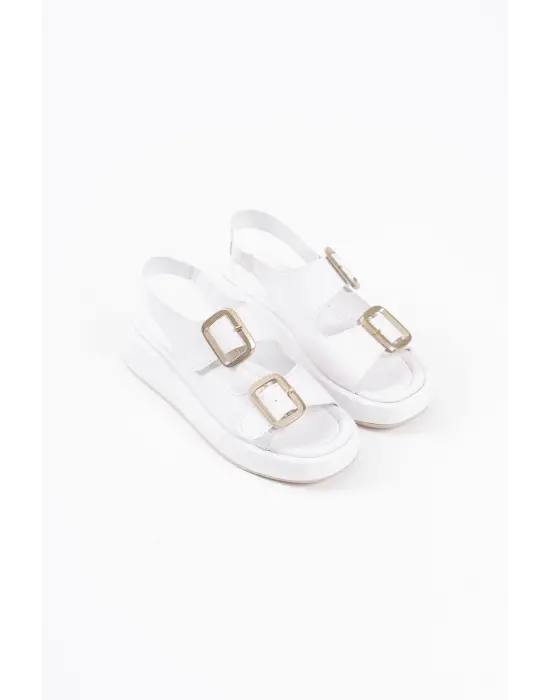 Shery Beyaz Cilt Sandalet