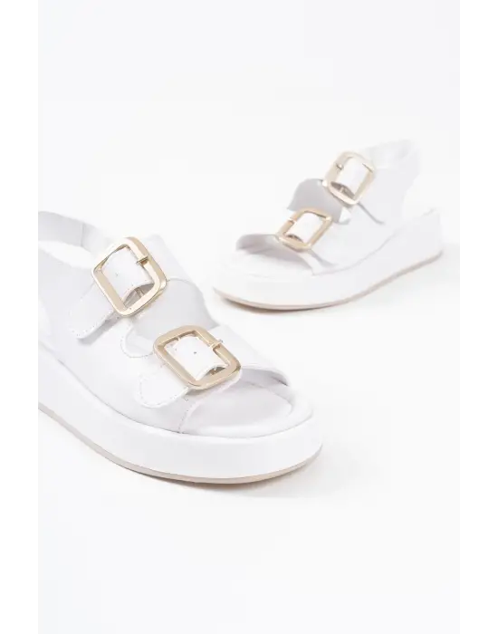 Shery Beyaz Cilt Sandalet