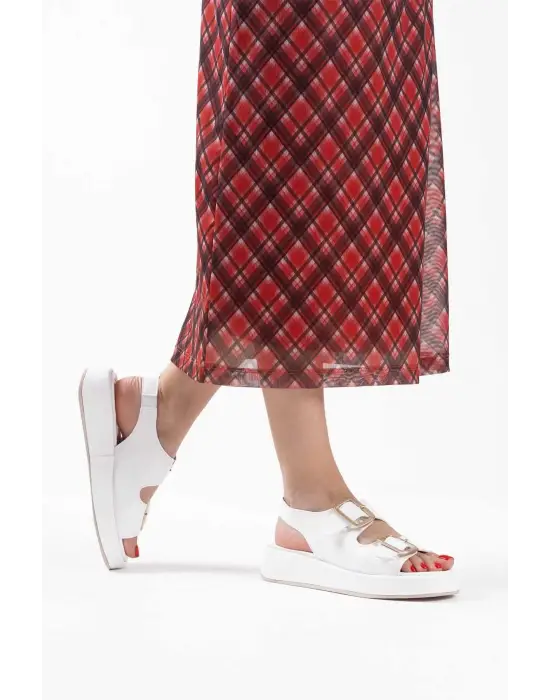 Shery Beyaz Cilt Sandalet