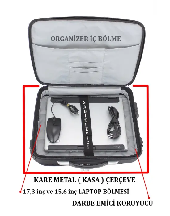 Siyah 15.6 inç Laptop Evrak Çantası