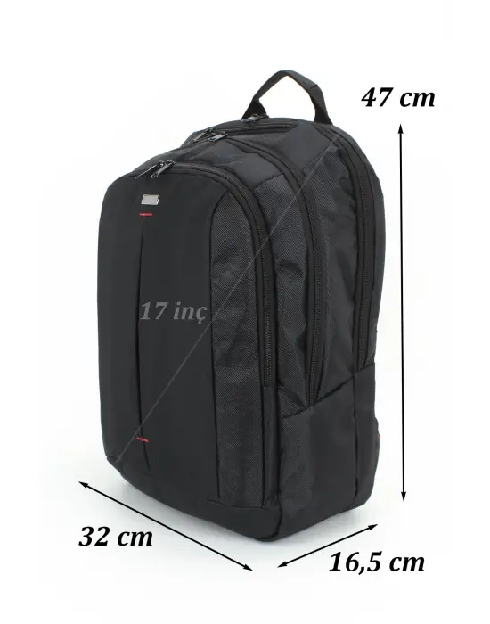 Siyah Basic 17,3 inç Unisex Laptop Sırt Çantası