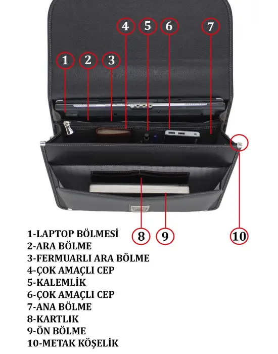Siyah Klasik Evrak Model Erkek 15.6 inç Laptop Çantası