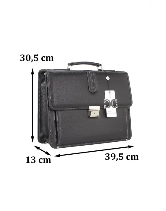 Siyah Klasik Evrak Model Erkek 15.6 inç Laptop Çantası