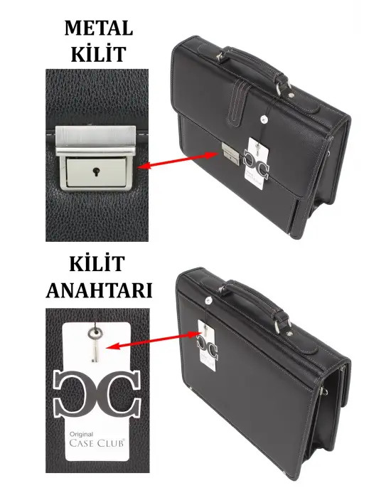 Siyah Klasik Evrak Model Erkek 15.6 inç Laptop Çantası