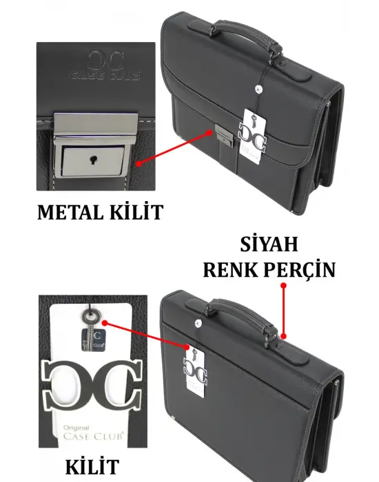 Siyah Klasik Evrak Model Erkek 15.6 inç Laptop Çantası