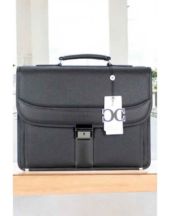 Siyah Klasik Evrak Model Erkek 15.6 inç Laptop Çantası