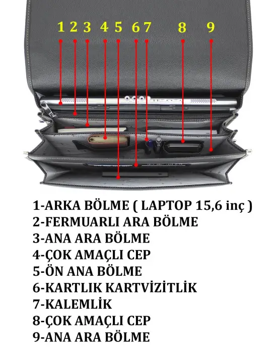 Siyah Klasik Evrak Model Erkek 15.6 inç Laptop Çantası