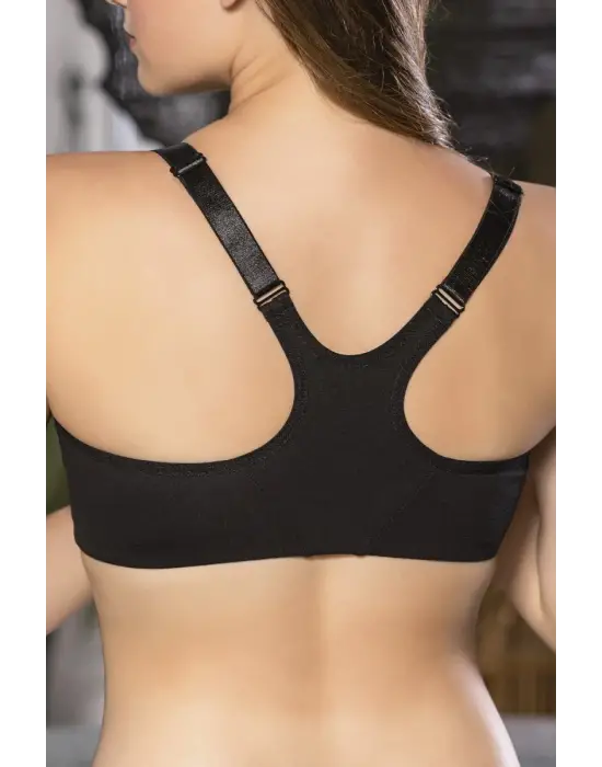 Siyah Önden Fermuarlı Pamuklu Sütyen,günlük Ve Medikal Kullanım İçin, Kadın İç Giyim