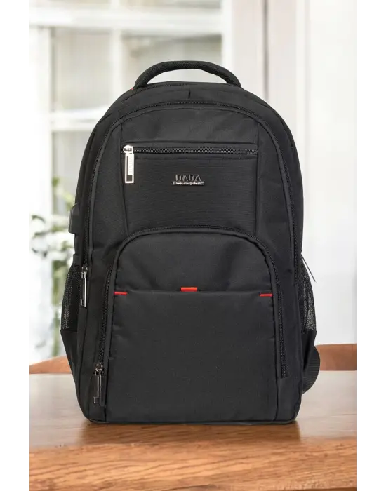 Siyah Sportif Darbe Emici Su Geçirmez 13,3-14 inç Laptop Sırt Çantası