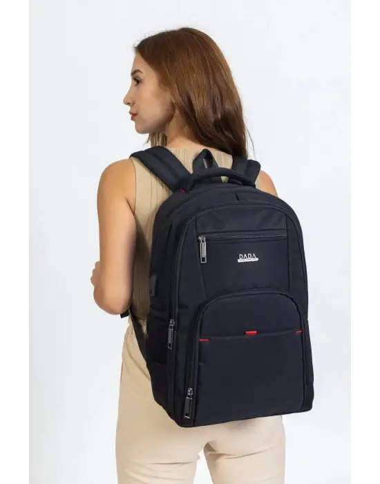 Siyah Sportif Darbe Emici Su Geçirmez 13,3-14 inç Laptop Sırt Çantası