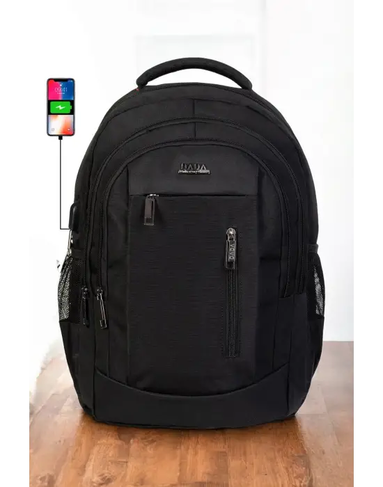 Siyah Sportif Darbe Emici Su Geçirmez 14-16 inç Laptop Sırt Çantası