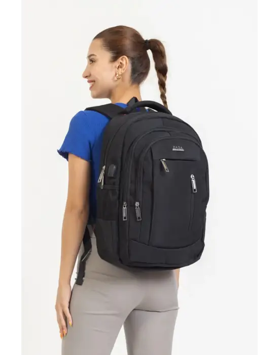Siyah Sportif Darbe Emici Su Geçirmez 14-16 inç Laptop Sırt Çantası