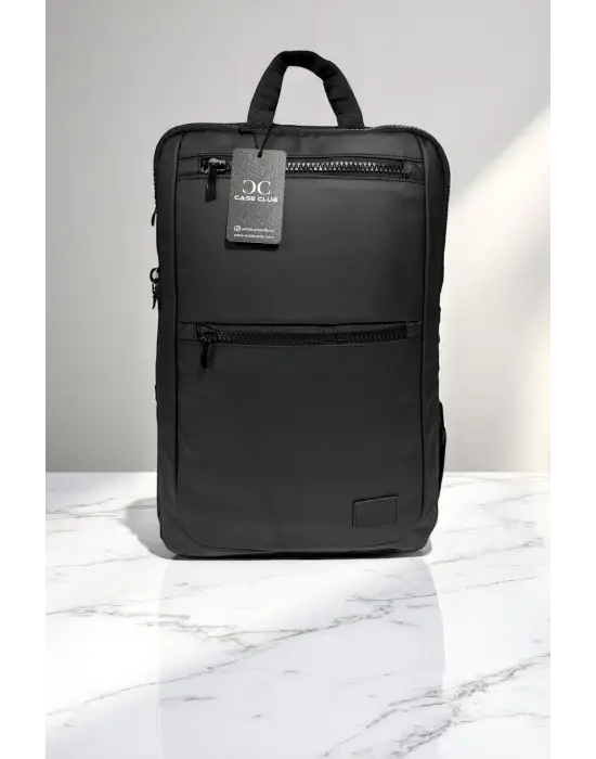 Siyah Su Geçirmez 15,6 İnç Laptop Bölmeli Sırt Çantası