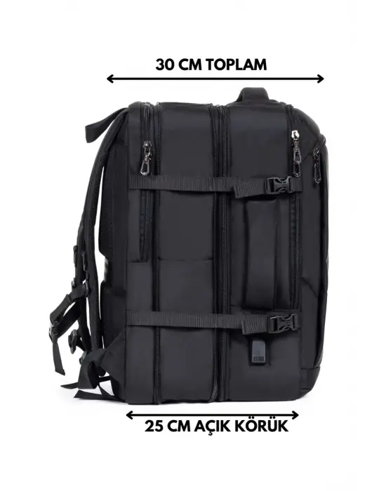 Siyah Su Geçirmez Oxford Kumaş Ortopedik Laptop Sırt Çantası