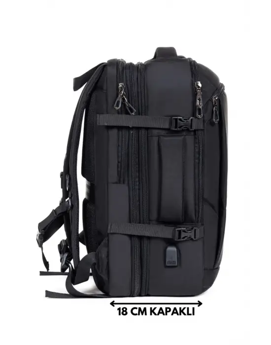 Siyah Su Geçirmez Oxford Kumaş Ortopedik Laptop Sırt Çantası