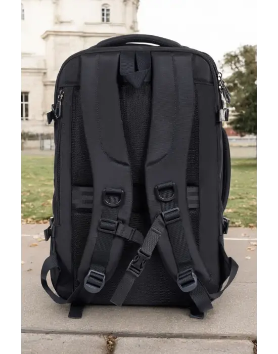 Siyah Su Geçirmez Oxford Kumaş Ortopedik Laptop Sırt Çantası