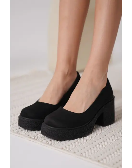 Siyah Süet Kadın Günlük Ayakkabı TR06MS04E