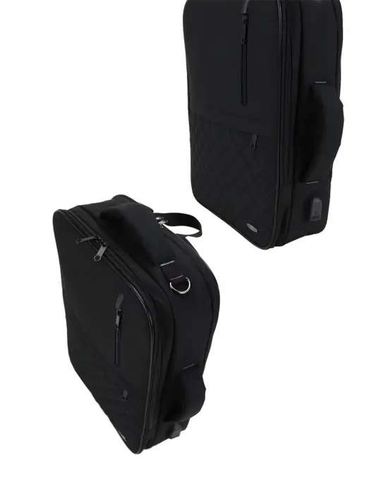 Siyah USB Aparatlı Fonksiyonel 15,6 inç Laptop Sırt Çantası