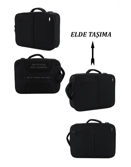 Siyah USB Aparatlı Fonksiyonel 15,6 inç Laptop Sırt Çantası