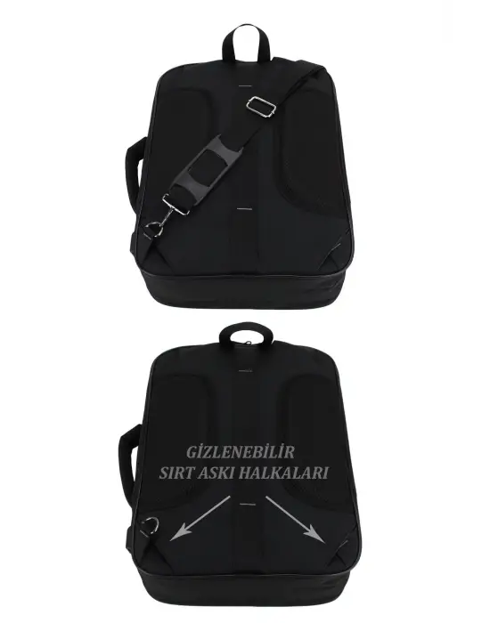 Siyah USB Aparatlı Fonksiyonel 15,6 inç Laptop Sırt Çantası