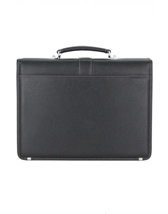 Siyah Vintage Klasik Tarz A4 Kağıt Uyumlu Evrak Çantası