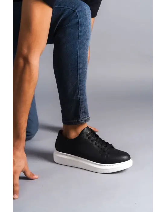 Boost Bağcıklı Cilt Erkek Günlük Sneaker Siyah Ayakkabı