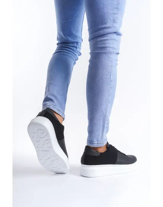 Boost Bağcıklı Cilt Süet Erkek Günlük Sneaker Siyah Ayakkabı