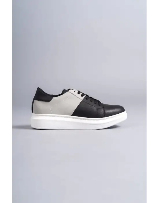 Tb151 Boost Bağcıklı Cilt Süet Erkek Günlük Sneaker Ayakkabı Csbt - Siyah/gri