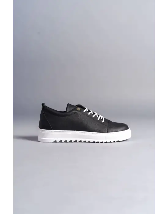 Tb152 Cool Bağcıklı Cilt Erkek Günlük Spor Klasik Ayakkabı Cbt - Siyah