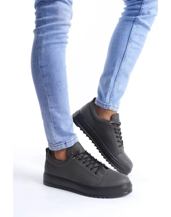 Cool Bağcıklı Cilt Erkek Günlük Spor Klasik Füme Ayakkabı