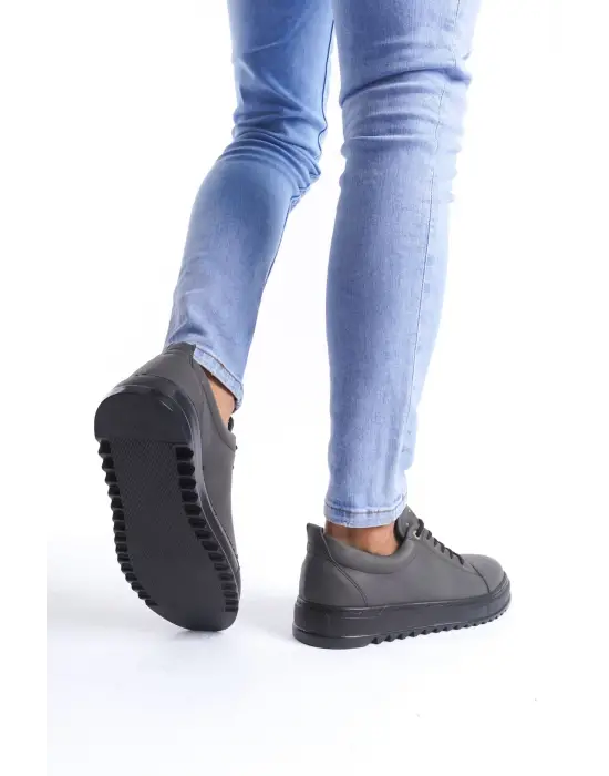 Cool Bağcıklı Cilt Erkek Günlük Spor Klasik Füme Ayakkabı