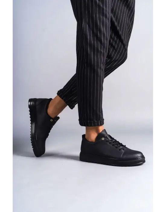 Tb152 Cool Bağcıklı Cilt Erkek Günlük Spor Klasik Ayakkabı Cst - Siyah