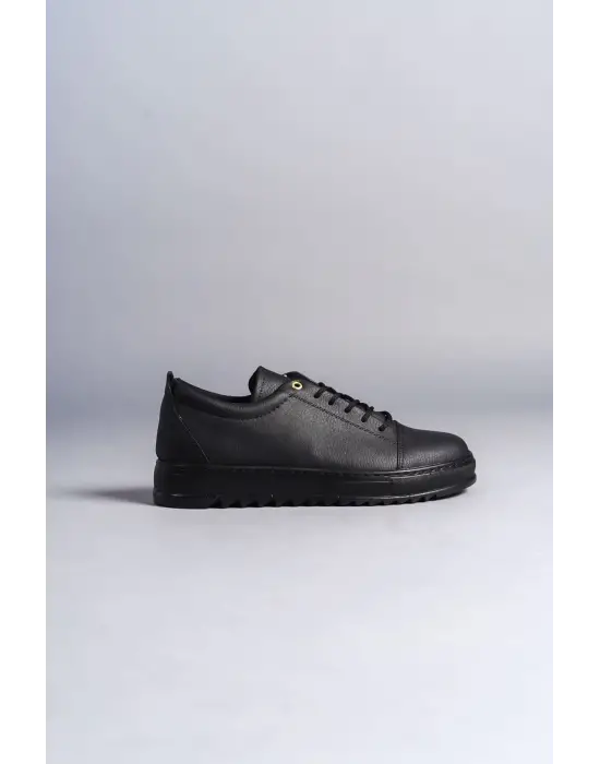 Cool Bağcıklı Cilt Erkek Günlük Spor Klasik Siyah Ayakkabı