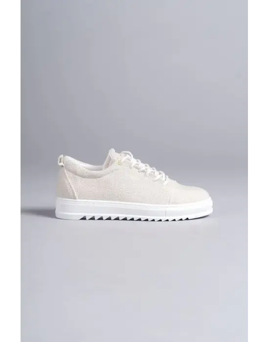 Tb152 Cool Bağcıklı Keten Erkek Günlük Spor Klasik Ayakkabı Kbt - Beyaz