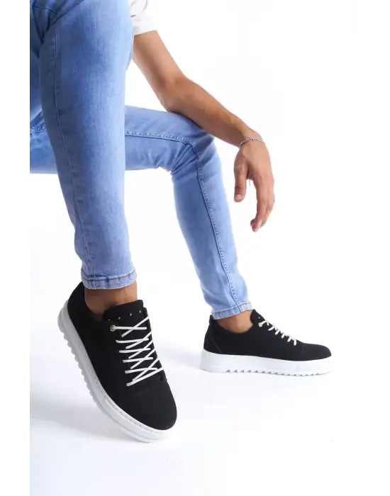 Tb152 Cool Bağcıklı Süet Erkek Günlük Spor Klasik Ayakkabı Sbt - Siyah