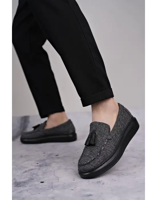 Tb154 Blaze Bağcıksız Püsküllü Keten Erkek Günlük Spor Klasik Ayakkabı Kst - Gri