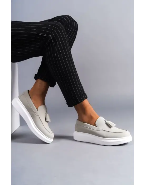 Tb154 Blaze Bağcıksız Püsküllü Süet Erkek Günlük Spor Klasik Ayakkabı Sbt - Gri