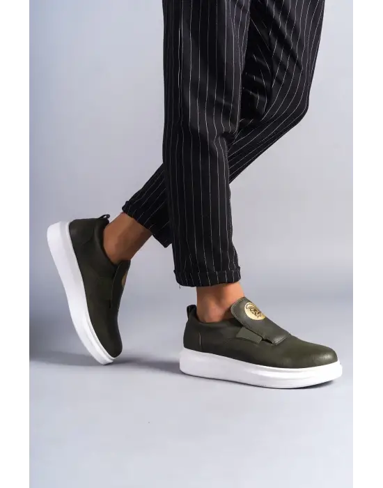 Tb161 Hippo Bağcıksız Cilt Erkek Günlük Sneaker Ayakkabı Cbt - Haki